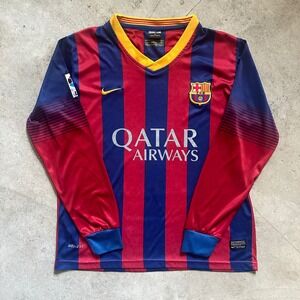 FC‎ Barcelona Long Sleeve Soccer Jersey 2013/2014 Home Nike Authentic Size Small